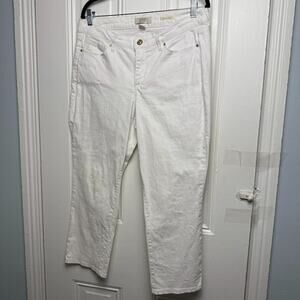 Vintage America White Jeans Womens 10 Denim Boho Cropped Zip Fly Mid Rise Preppy